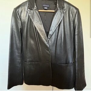 90s style vintage Ann Taylor buttery Leather Blazer Womens